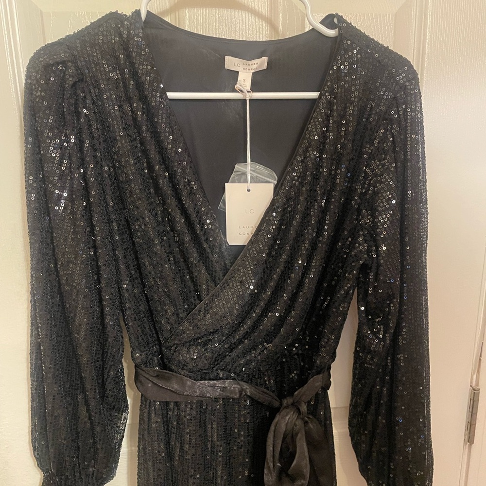 Short black sequin dress